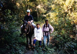 Medical Missionaries volunteers traveling to a village