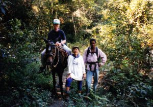 Medical Missionaries volunteers traveling to a village